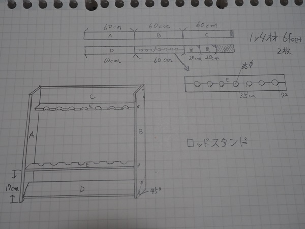 1x4材で格安で簡単に作れる ロッドスタンドを制作 Sasukenのdiy